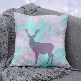 Cojín Decorativo Silueta de ciervo Simple abstracto Invierno Lindo 