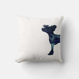 Cojín Decorativo Silueta de color de agua negro en reposo chino