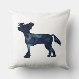 Cojín Decorativo Silueta de color de agua negro en reposo chino