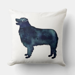 Cojín Decorativo Silueta de color negro pastor australiano