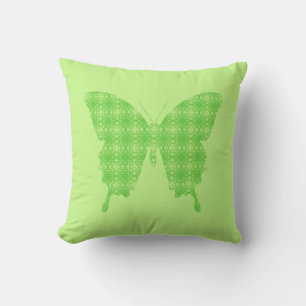 Cojín Decorativo Silueta de mariposa, verde lima