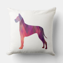 Silueta de patrón geométrico colorido de danés gra