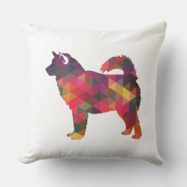 Cojín Decorativo Silueta de patrón geométrico de Alaskan Malamute