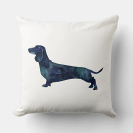 Cojín Decorativo Silueta de patrón geométrico de Dachshund