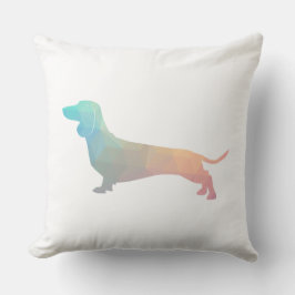 Cojín Decorativo Silueta de patrón geométrico de Dachshund