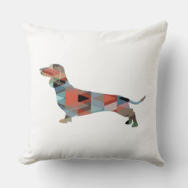 Cojín Decorativo Silueta de patrón geométrico de Dachshund