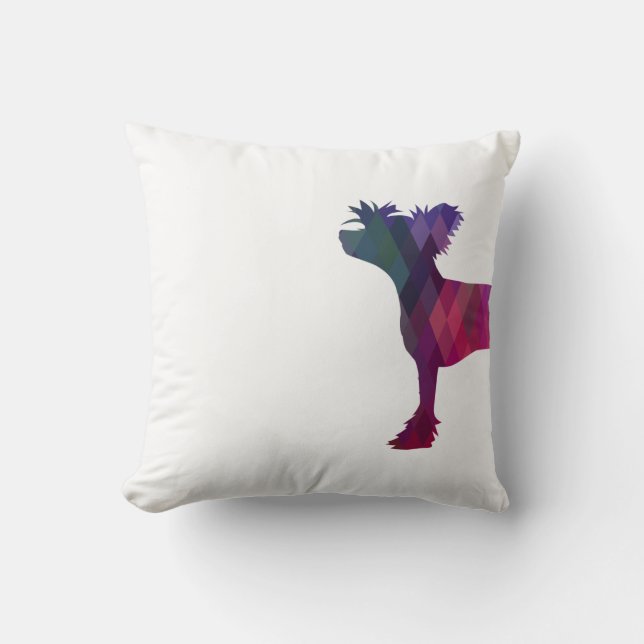 Cojín Decorativo Silueta de patrón geométrico en la cresta china (Anverso)