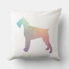 Cojín Decorativo Silueta de patrón geométrico Schnauzer gigante