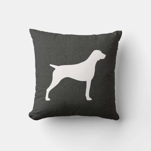 Cojín Decorativo Silueta de perro puntero alemán al descubierto (Anverso)