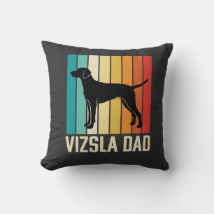 Cojín Decorativo Silueta de perro Retro Vizsla Papá
