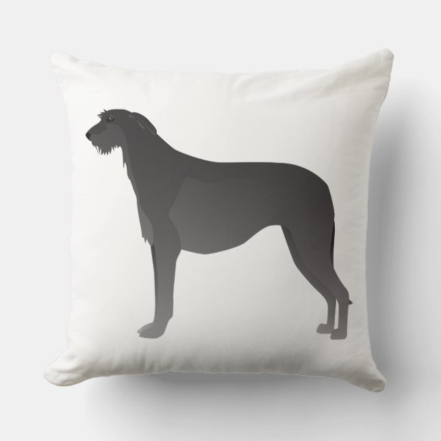 Cojín Decorativo Silueta de raza de perro básica de Deerhound (Anverso)