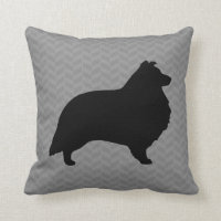 Silueta de Sheepdog Shetland Gray Herringbone