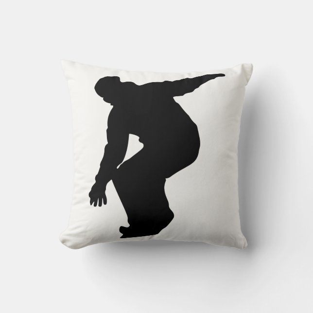 Cojín Decorativo Silueta de Snowboarder (Anverso)