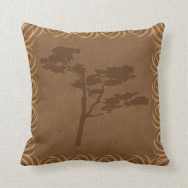 Cojín Decorativo Silueta del árbol del acacia del tema del safari
