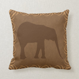 Cojín Decorativo Silueta del elefante del tema del safari