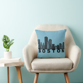 Cojín Decorativo Silueta del horizonte de Boston 