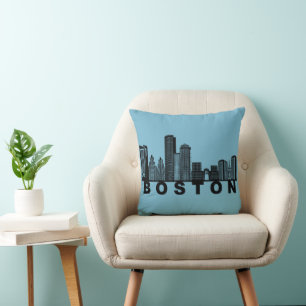 Cojín Decorativo Silueta del horizonte de Boston