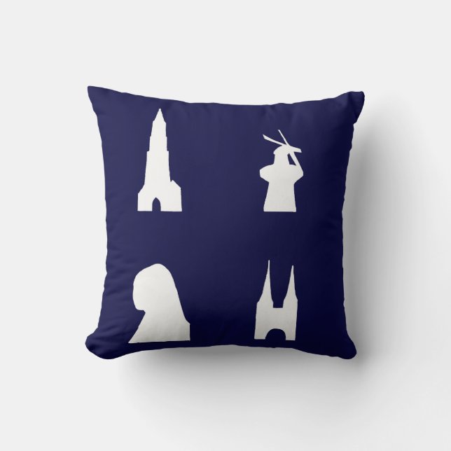 Cojín Decorativo Silueta delft sobre azul (Anverso)