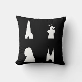 Cojín Decorativo Silueta delft sobre negro