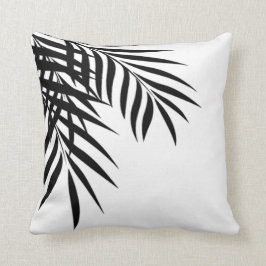 Cojín Decorativo Silueta el | de la palmera de la playa blanco y