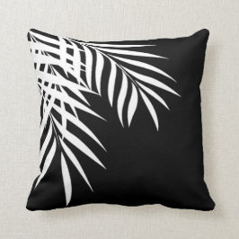 Cojín Decorativo Silueta el | de la palmera de la playa negro y