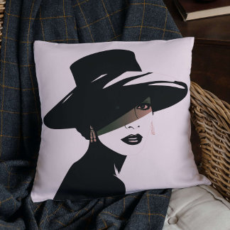 Cojín Decorativo Silueta elegante monocroma mujer