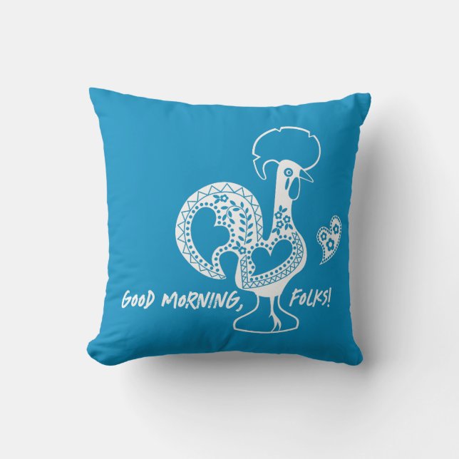 Cojín Decorativo Silueta moderna de gallo portugués (Anverso)