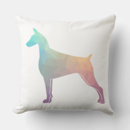 Cojín Decorativo Silueta negra geométrica Doberman Pinscher