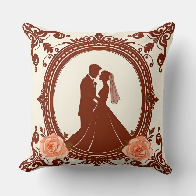 Cojín Decorativo Silueta Romántica de una Pareja (Anverso)