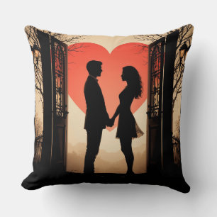 Cojín Decorativo Silueta romántica de una pareja enamorada