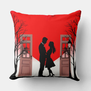 Cojín Decorativo Silueta romántica de una pareja enamorada