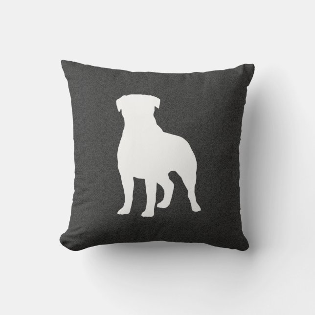 Cojín Decorativo Silueta Rottweiler (Anverso)