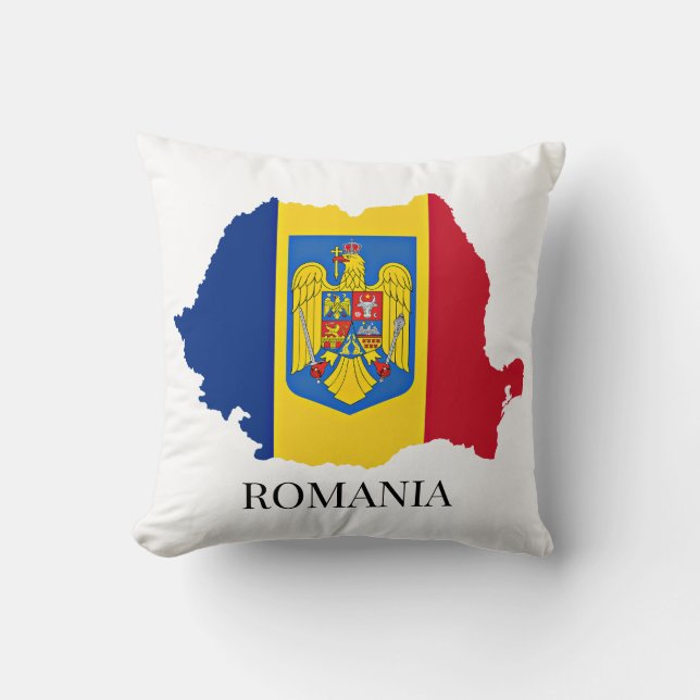 Cojín Decorativo Silueta rumana, etiquetada, (Anverso)