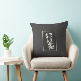 Cojín Decorativo Silueta simple de aciano sobre gris