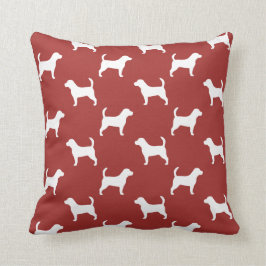 Cojín Decorativo Siluetas Beagles Rojo