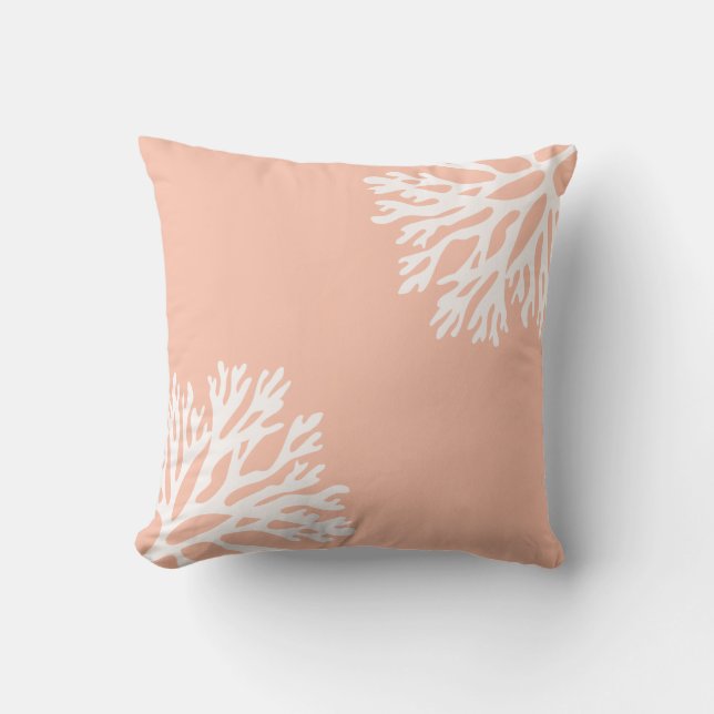 Cojín Decorativo Siluetas coralinas del mar (coral ligero) (Anverso)