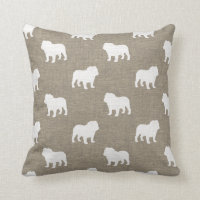 Siluetas de Bulldog Burlap