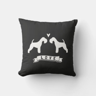 Cojín Decorativo Siluetas de Lakeland Terrier Amor