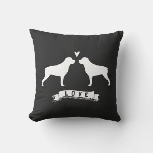 Cojín Decorativo Siluetas de Rottweiler Amor