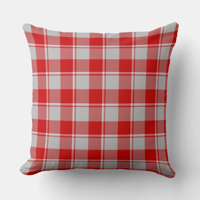 Cojín Decorativo Silver and Guardsman Red Plaid (Anverso)