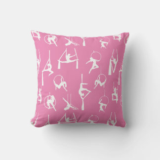 Cojín Decorativo Silvulas aéreas aeralistas Lyra siluetas rosadas