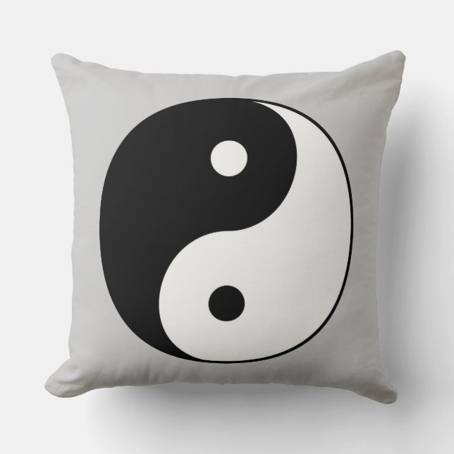 Cojín Decorativo símbolo blanco negro de yin yang (Anverso)