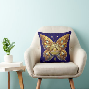 Cojín Decorativo Símbolo de AA Mariposa y Oración