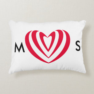 Cojín Decorativo Símbolo de amor minimalista corazón rojo abstracto