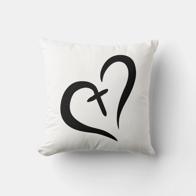 Cojín Decorativo símbolo de corazón cruzado (Anverso)