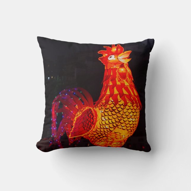 Cojín Decorativo Símbolo de gallo Zodiac (Anverso)