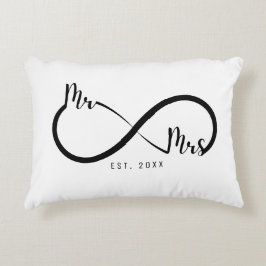 Cojín Decorativo Símbolo de infinito blanco de Sr. y Sra.