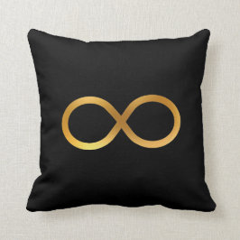 Cojín Decorativo Símbolo de infinito dorado