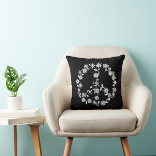 Cojín Decorativo Símbolo de la Paz Patrón Boho Mono
