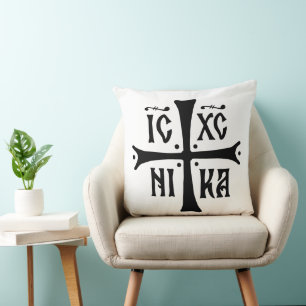 Cojín Decorativo símbolo de la religión ortodoxa cristiana ICXCNIKA